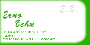 erno behm business card